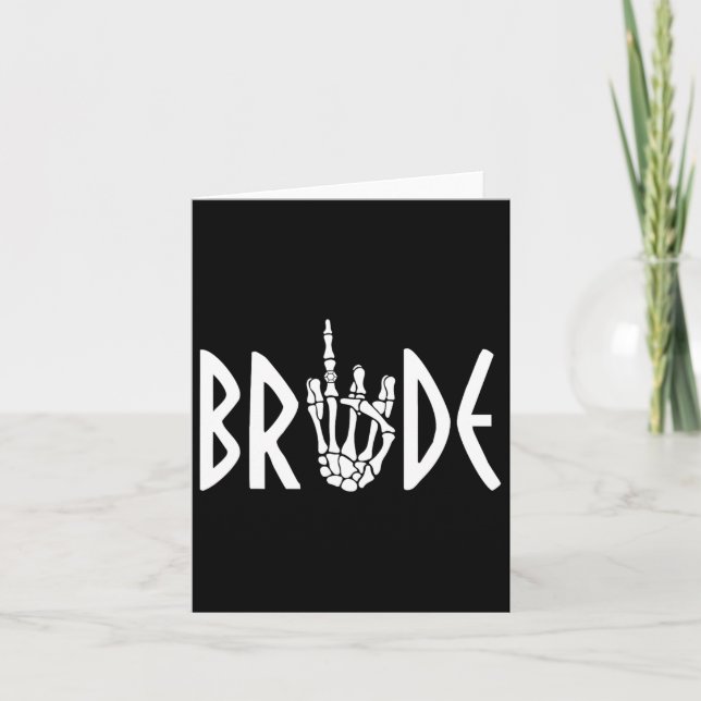 Carte Bride Groom Skeleton Mariage gothique Fiançailles  (Devant)