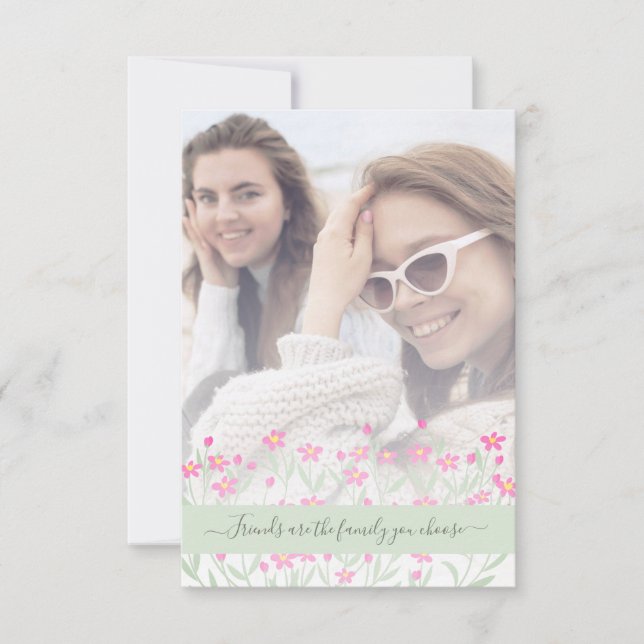 Carte Bridesmaid Proposal with Selfie Wildflowers Border (Devant)