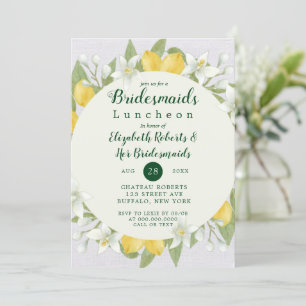 Carte Bridesmaitres en citron et lin en aquarelle déjeun