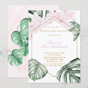 Carte Bridesservatrices florales rose tropicale Invitati