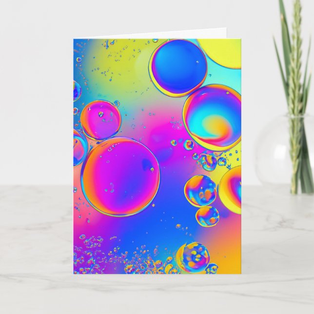 Carte Bright Bubbles Liquid Art Blank (Devant)