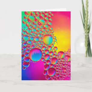 Carte Bright Bubbles Liquid Art Blank