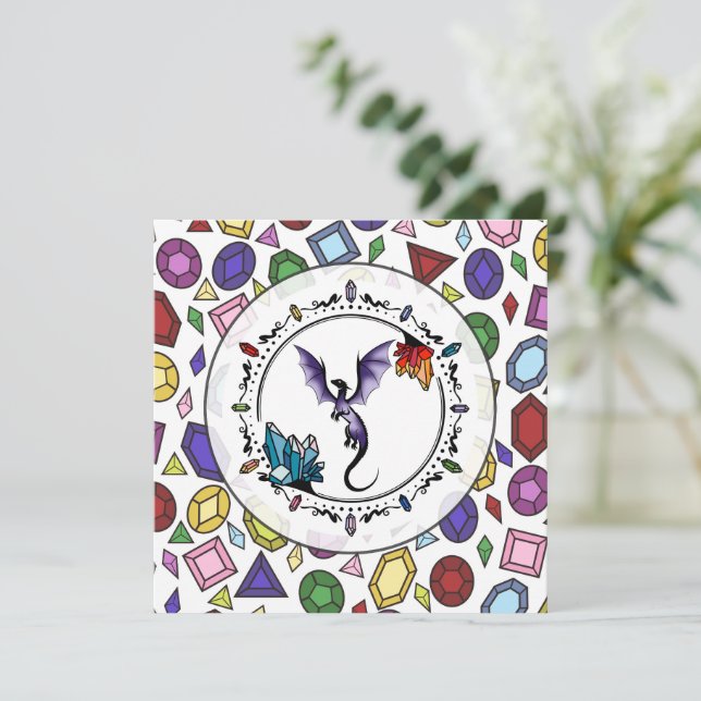 Carte Bright Imaginaire Gemstone Elegant Amethyst Dragon (Debout devant)