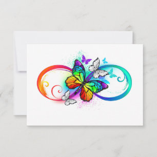 Carte Bright infinity with rainbow butterfly