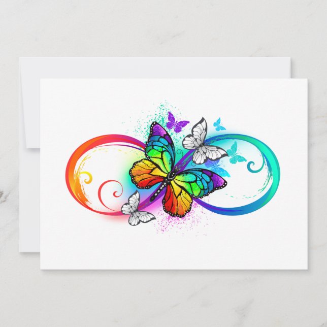 Carte Bright infinity with rainbow butterfly (Devant)