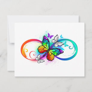 Carte Bright infinity with rainbow butterfly