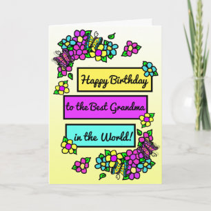 Carte Bright Pretty Whimsday pour grand-mère