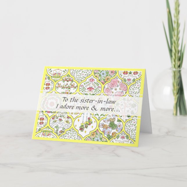 Carte Bright Watercolor Floral Sister-in-law Birthday (Devant)