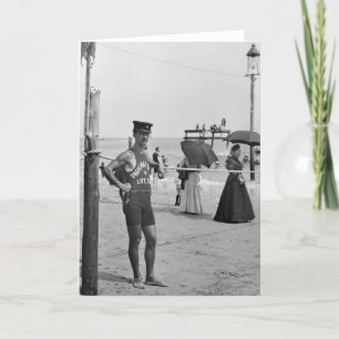 Carte Brighton Beach Lifeguard, début 1900