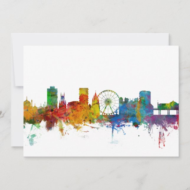 Carte Brighton England Skyline (Devant)