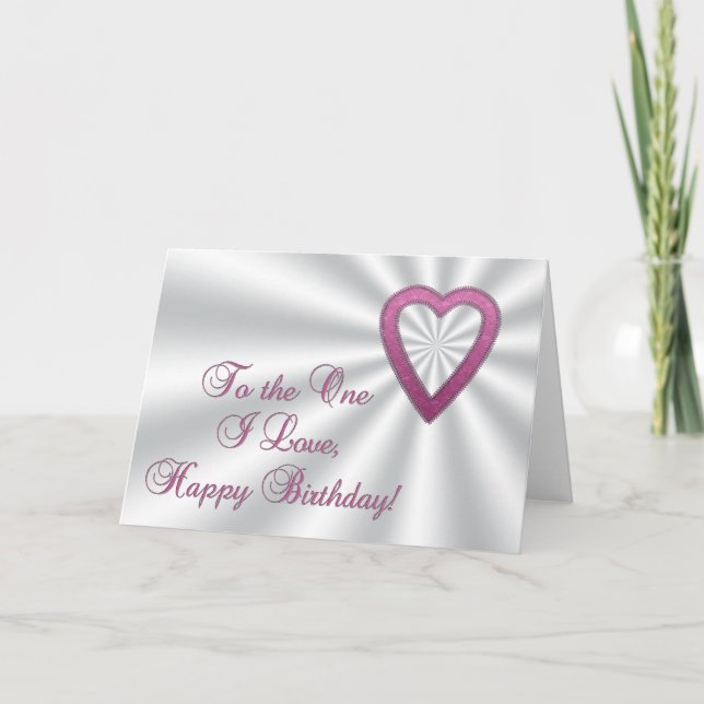 Carte brillante de joyeux anniversaire de coeur (Devant)