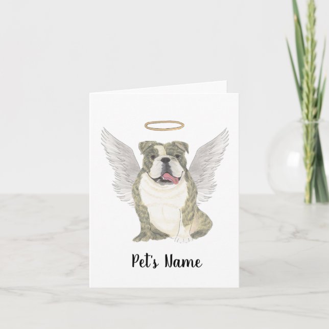 Carte Brindle English Bulldog Sympathy Memorial (Devant)