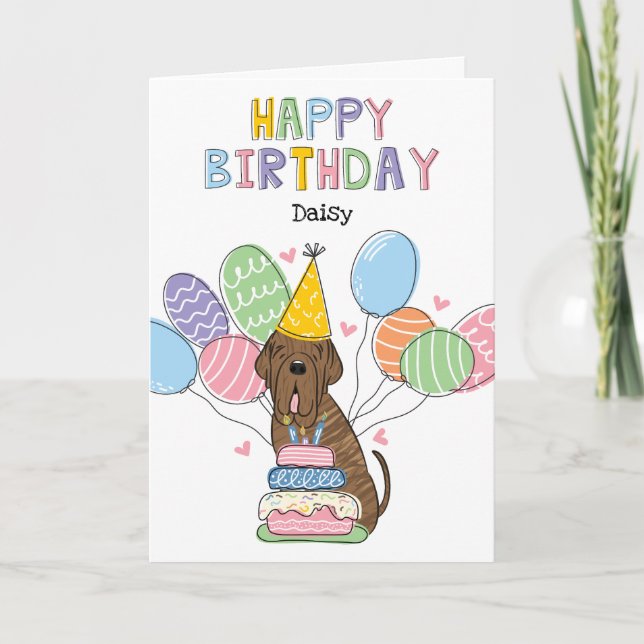 Carte Brindle Neapolitain Mastiff Anniversaire (Devant)