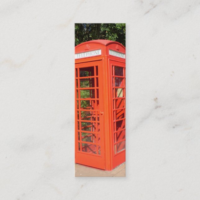CARTE BRITANNIQUE DE PROFIL DE CABINE DE TÉLÉPHONE (Devant)