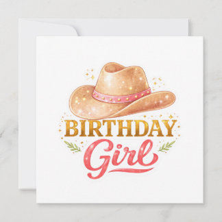 Carte Brithday Girl With Cowgirl Hat