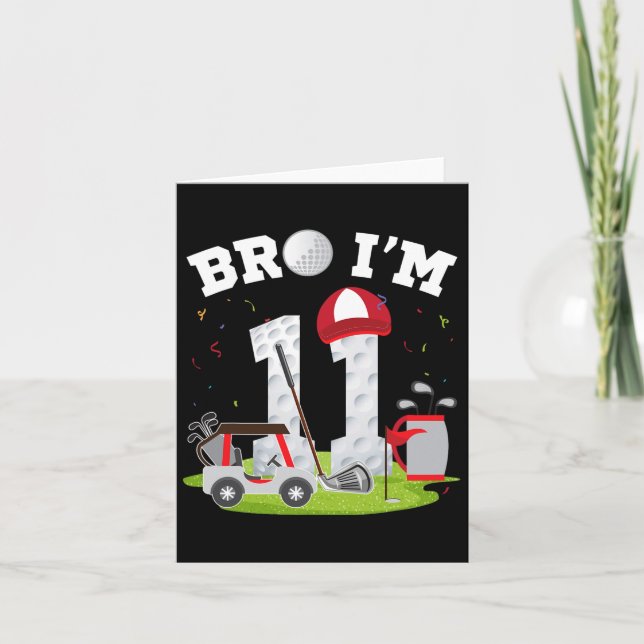 Carte Bro I'm 11 year old Golf Theme 11th Birthday Golfe (Devant)