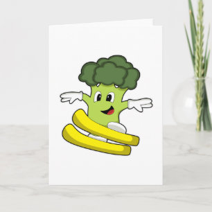 Carte Broccoli comme skieur avec ski