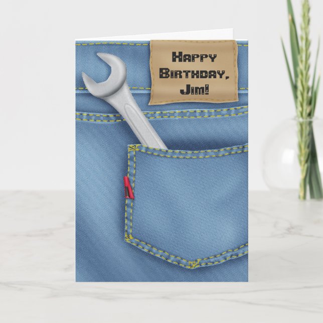 Carte Broche pour anniversaire de poche (Devant)