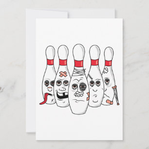 Carte broches de bowling blessées cassées