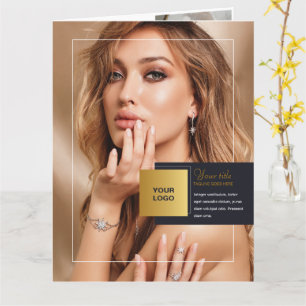 Carte Brochure Bifold Bleu Or