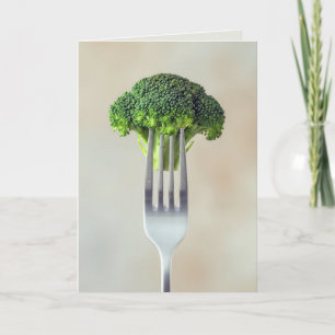 Carte Brocoli en bouquet sur une fourchette