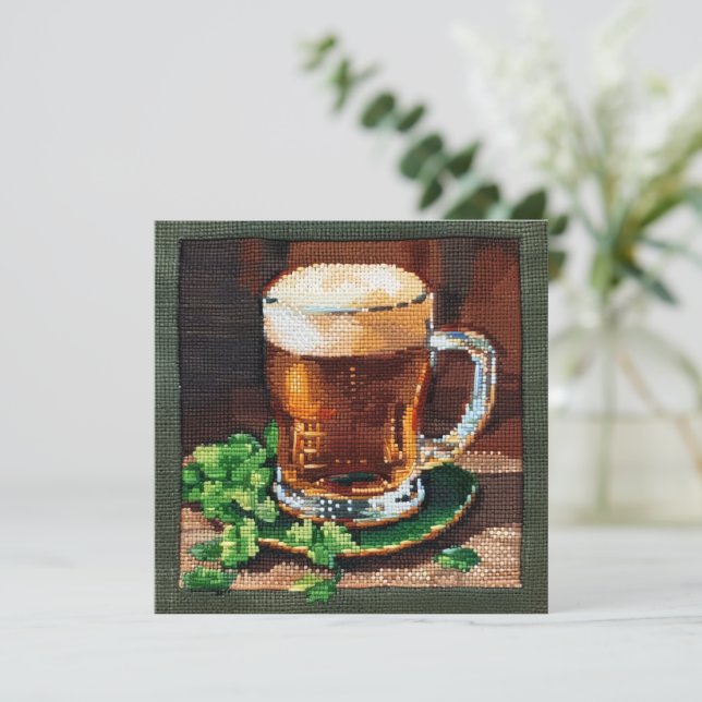 Carte Broderie de bière irlandaise (Debout devant)