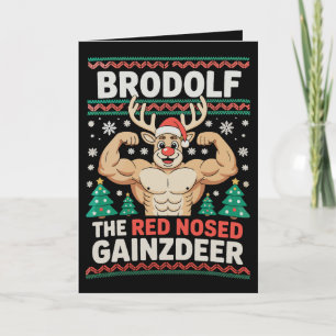 Carte Brodolf nez rouge Gainzdeer Renne Noël Gym