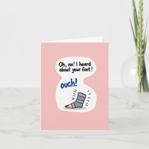 Carte Broken Foot S'En Sortir Bientôt Funny Papier Card