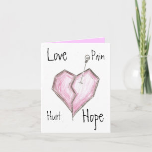 Carte Broken Heart Note Card