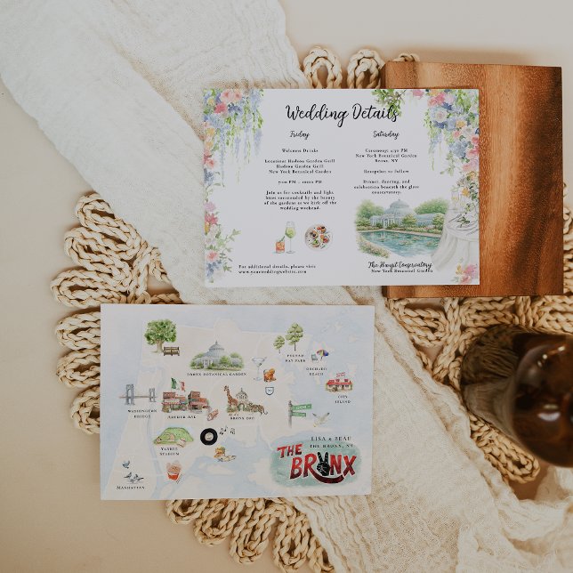 Carte Bronx Wedding Weekend Map | NYC Itinerary (Créateur téléchargé)