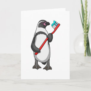 Carte Brosse à dents Pingouin