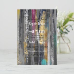 Carte Brosses en or gris moderne Peinture Abstraite