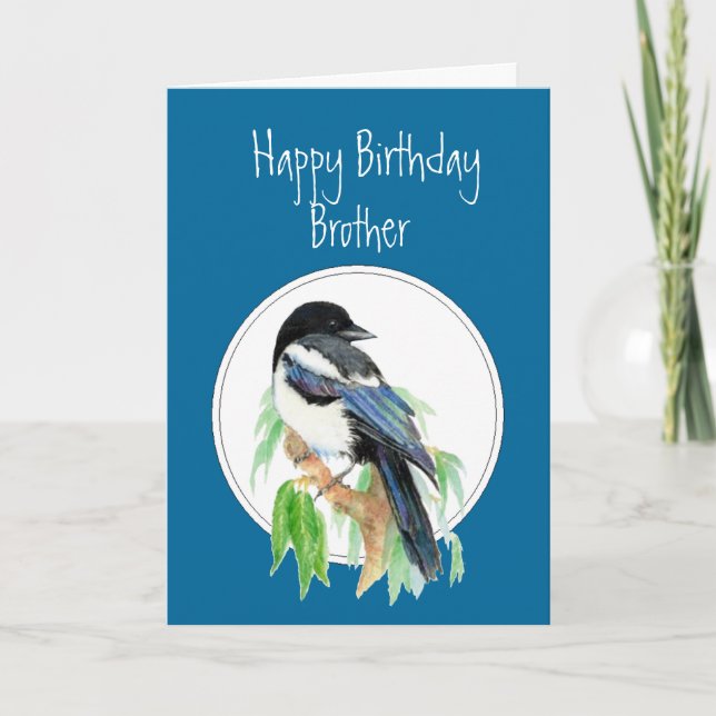 Carte Brother Birthday Magpie, Bird, nature (Devant)
