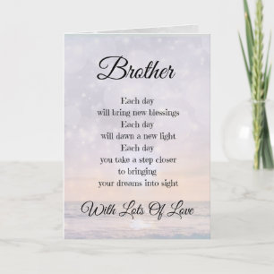 Carte Brother Encouragement Poème design Salutation