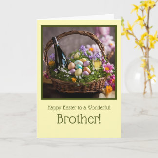 Carte Brother Humorous Happy Easter with Easter Basket 