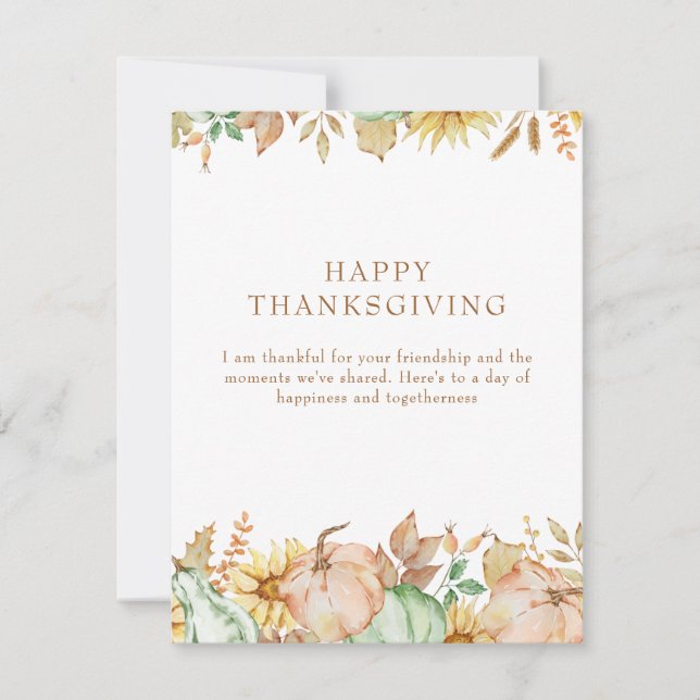 Carte Brown Bon thanksgiving simple (Devant)