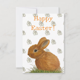 Carte Brown Bunny Pâques Plat