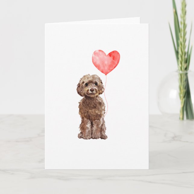 Carte Brown Cockapo Valentines, Chien Valentines (Devant)
