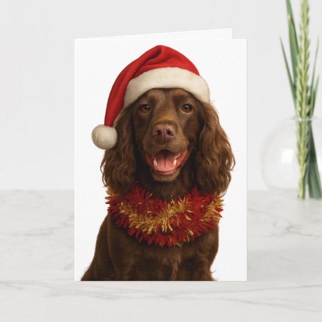 Carte Brown / Liver Cocker Spaniel Happy Christmas card (Devant)