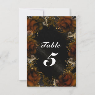 Carte Brown Rose Floral Mariage de automne Numéro 