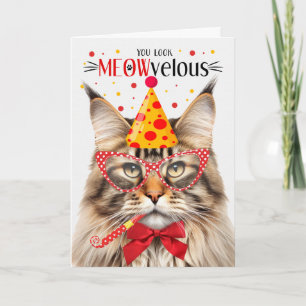 Carte Brown Tabby Maine Coon Cat MEOWvelous Anniversaire