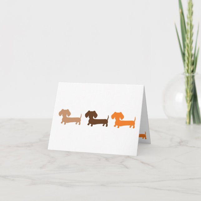 Carte Brown Tan & Orange Dachshuns Masculine Greeting (Devant)
