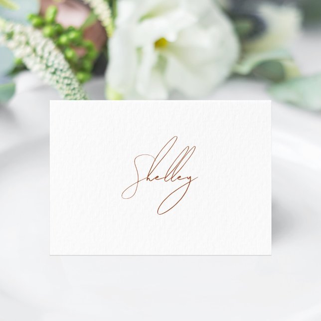 Carte Brown Terracotta Nom du client Table Card Place Ca (Brown Terracota Individual name Place Card)