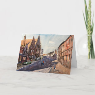 Carte Bruges après-midi Impressionniste aquarelle Painti