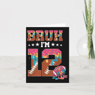 Carte Bruh 12e anniversaire garçon Football Ice Cream Dr