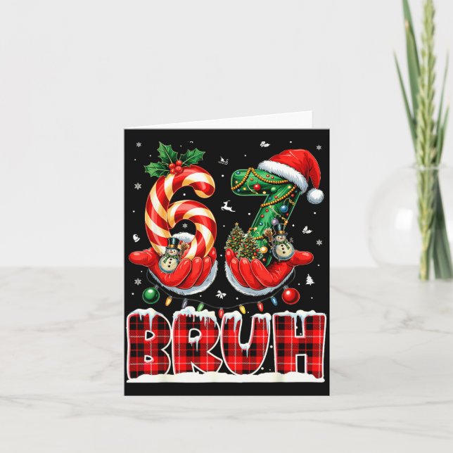 Carte Bruh 67 Christmas 6 7 Meme Pajamas Holiday Gen Alp (Devant)