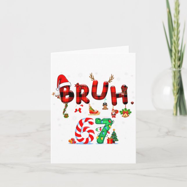 Carte Bruh 67 Six Seven 6 7 Meme Christmas Candy Cane Li (Devant)