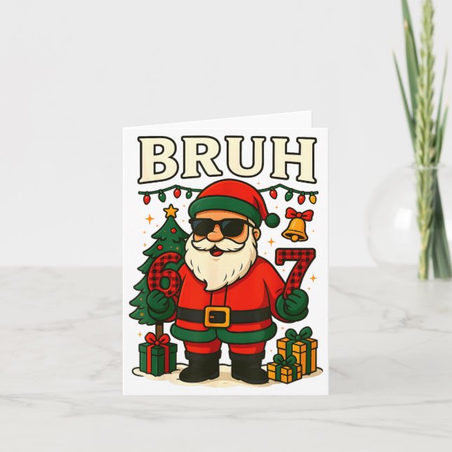 Carte Bruh 67 Six Seven 6 7 Meme Christmas Santa Pajamas (Devant)