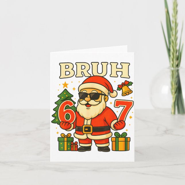 Carte Bruh 67 Six Seven 6 7 Meme Christmas Santa Pajamas (Devant)