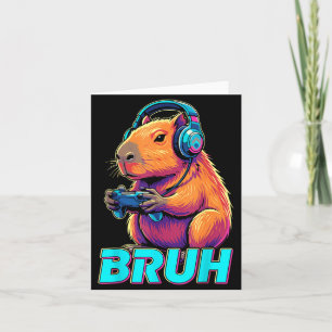 Carte Bruh Capybara Drôles de jeux vidéo Capybaras 